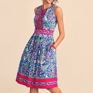Talbots Paisley Floral Fit-and-Flare Pocket Dress